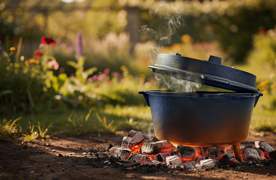 IRON TASTE Dutch Oven cooking over fire